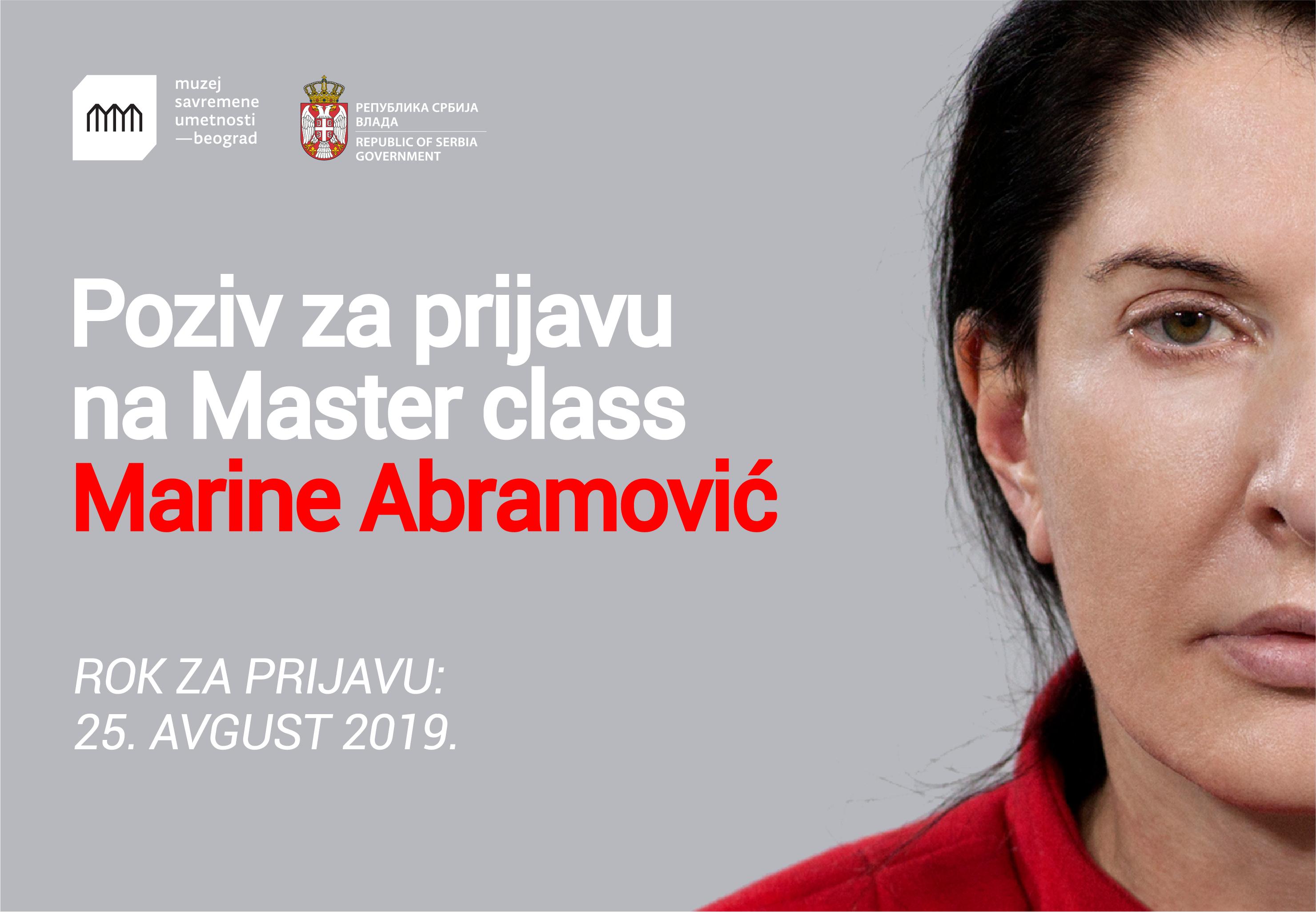 Marina Abramović poziva mlade umetnike iz Srbije na trodnevni Master class